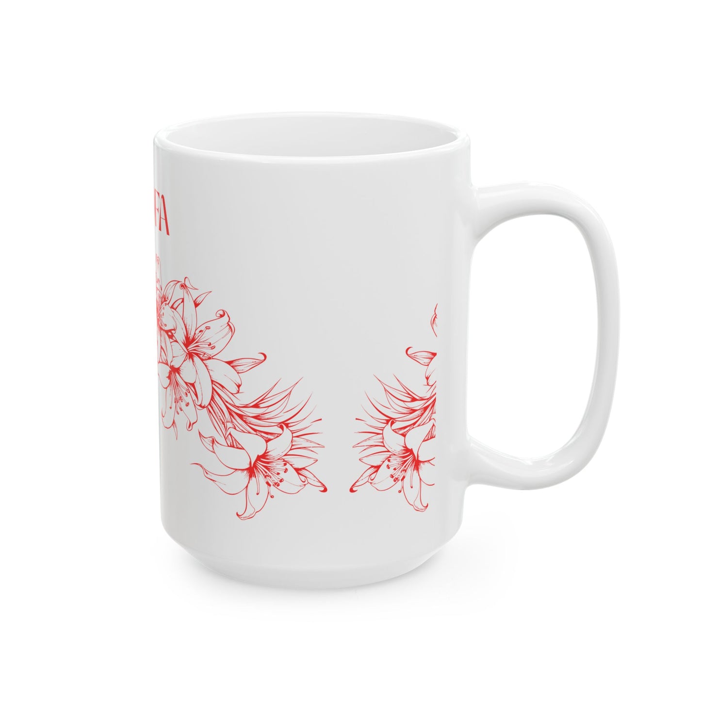 Talofa Floral Ceramic Mug | Polynesian Greeting Coffee Cup | Samoan Inspired Gift | 15oz Island Tea Mug