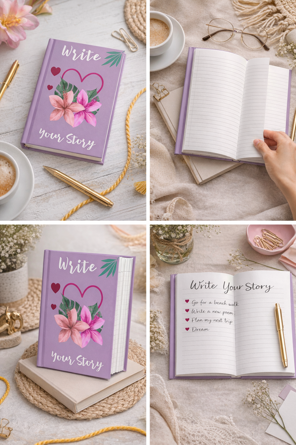 Plumeria Designed Hardcover Journal – Danielle Notebook | Island-Inspired Journal
