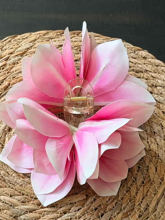 Water Lily Hair Claw design I Faux Silk Flowers