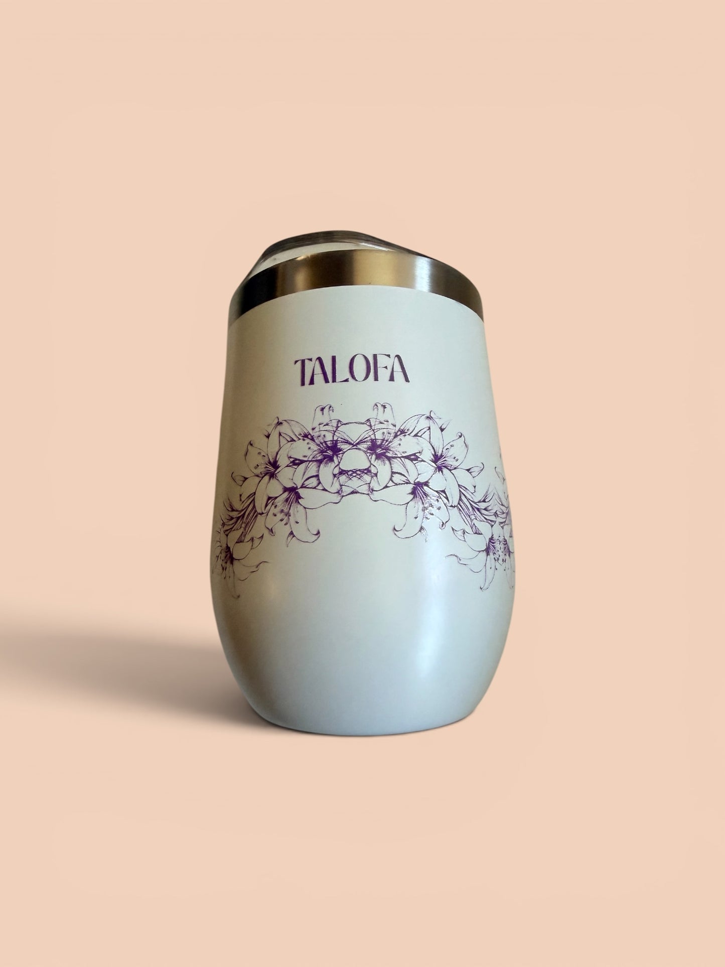 Talofa Tumbler – Purple Lily | 12oz Insulated Heritage Drinkware | Sina Polynesian Collection