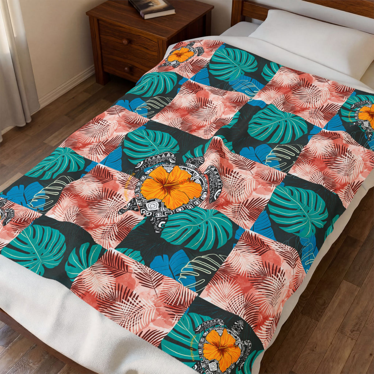 Polynesian-Inspired Designs on Velveteen Plush Blanket | Heritage Culture Family