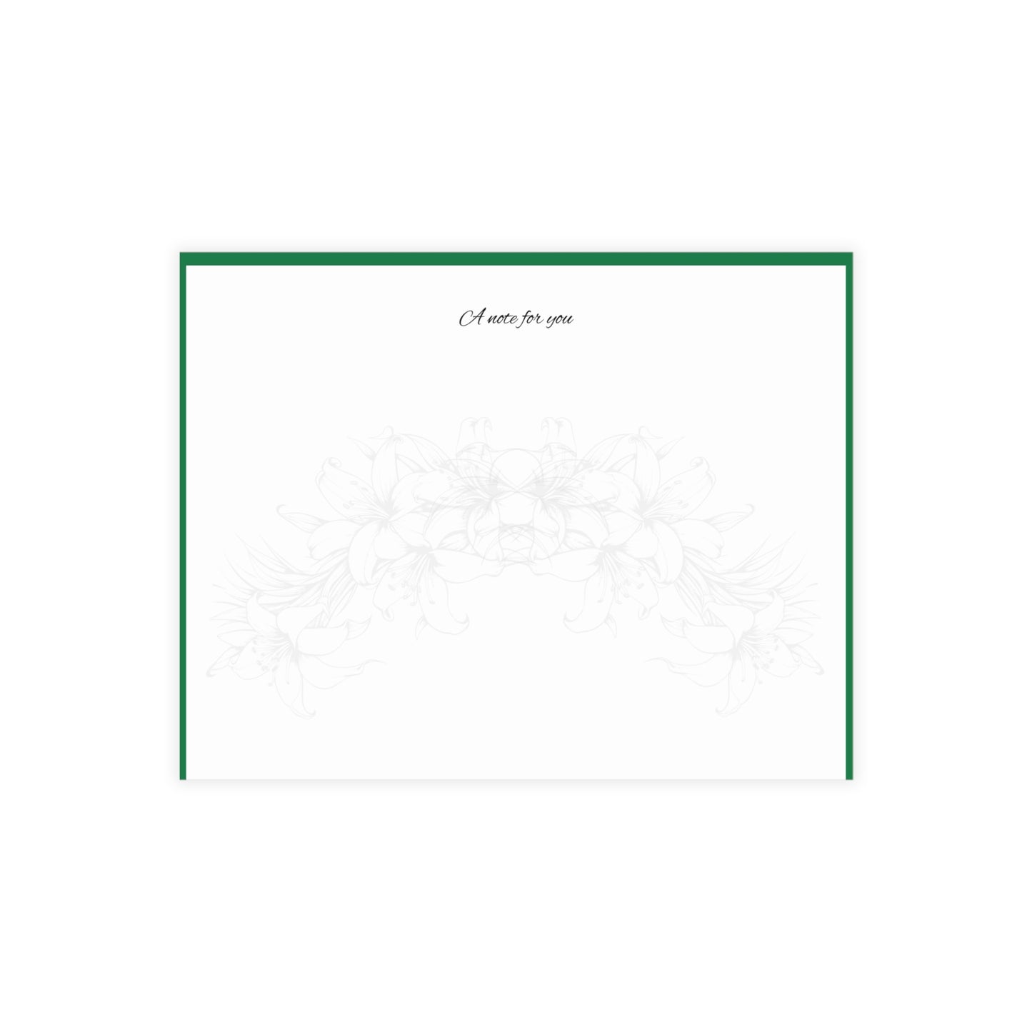 Aloha Floral Notecards – Two-sided Premium Hawaiian Greeting Cards - Green and White I set of 10