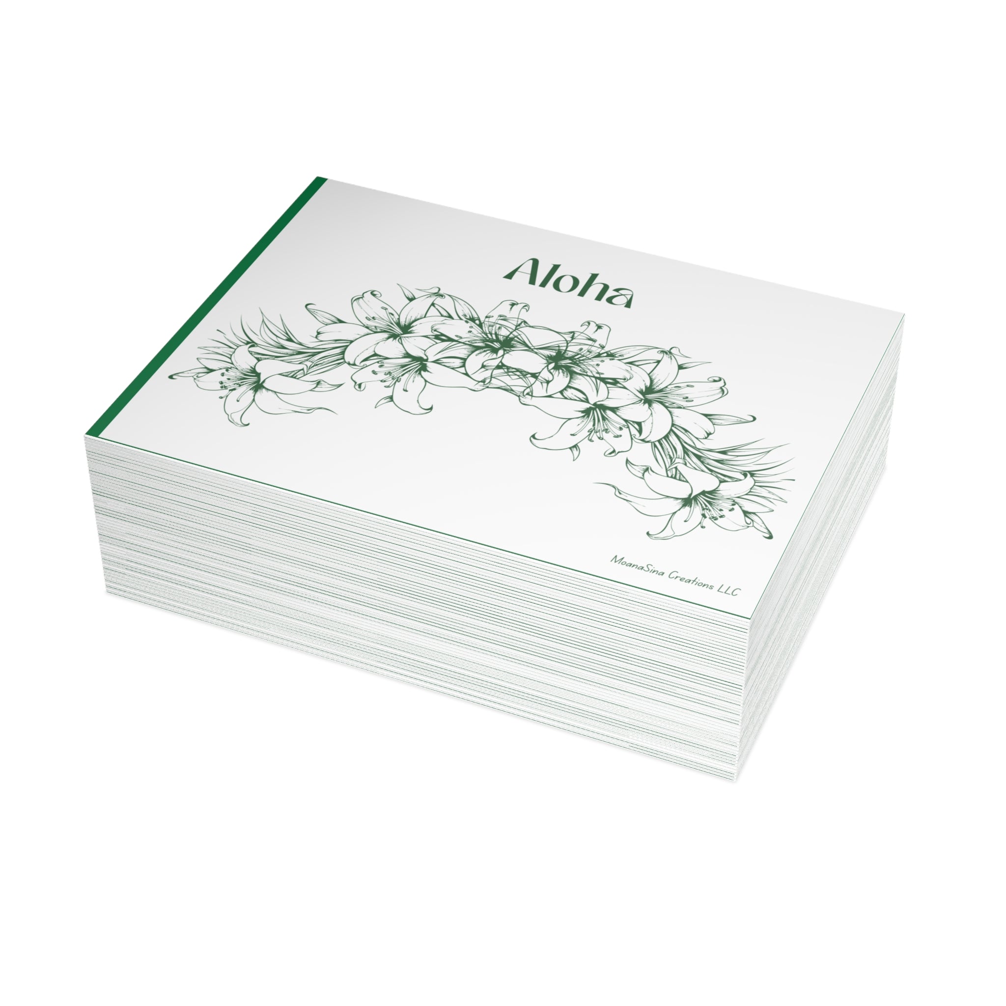Aloha Note Cards with Envelopes (Green)
