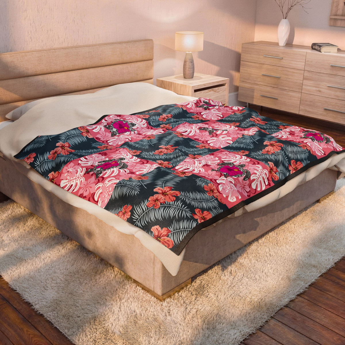 Polynesian-Inspired Designs on Velveteen Plush Blanket | Heritage Culture Family