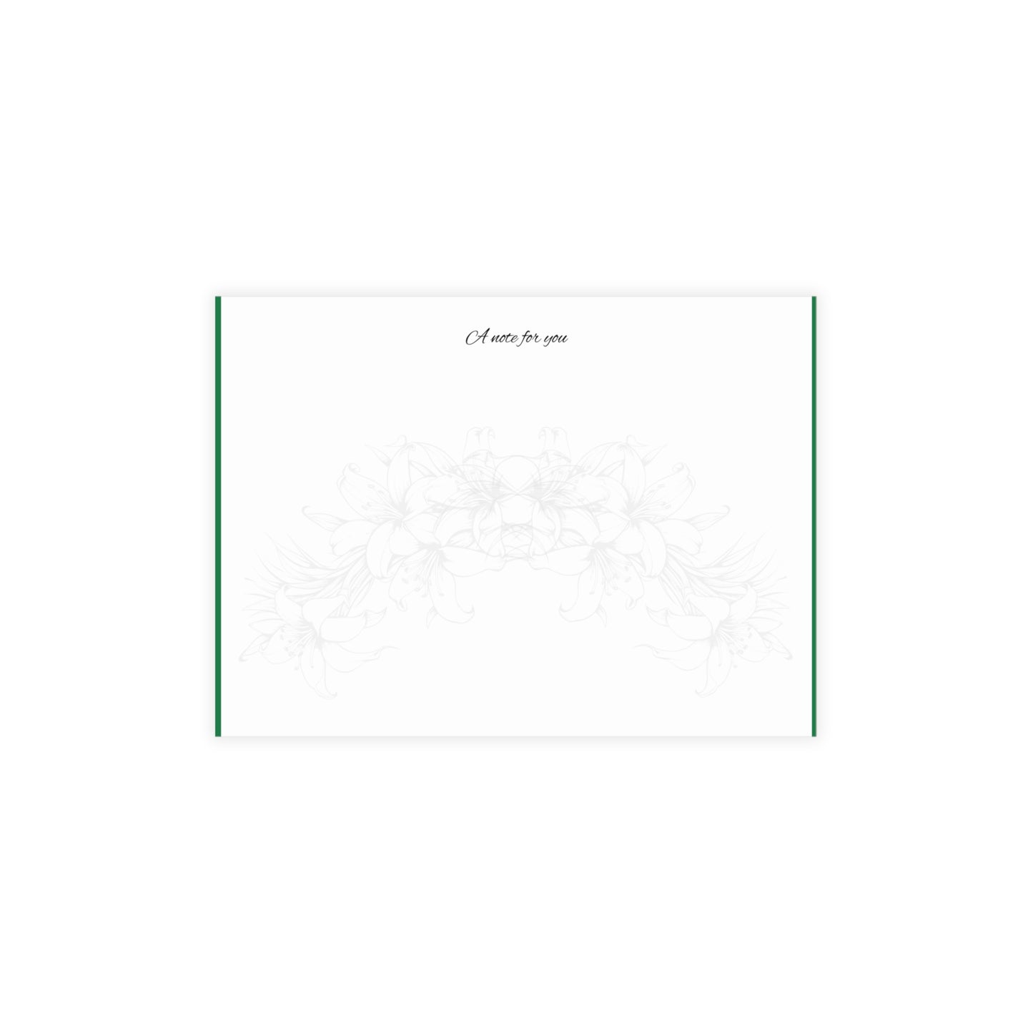 Aloha Floral Notecards – Two-sided Premium Hawaiian Greeting Cards - Green and White I set of 10