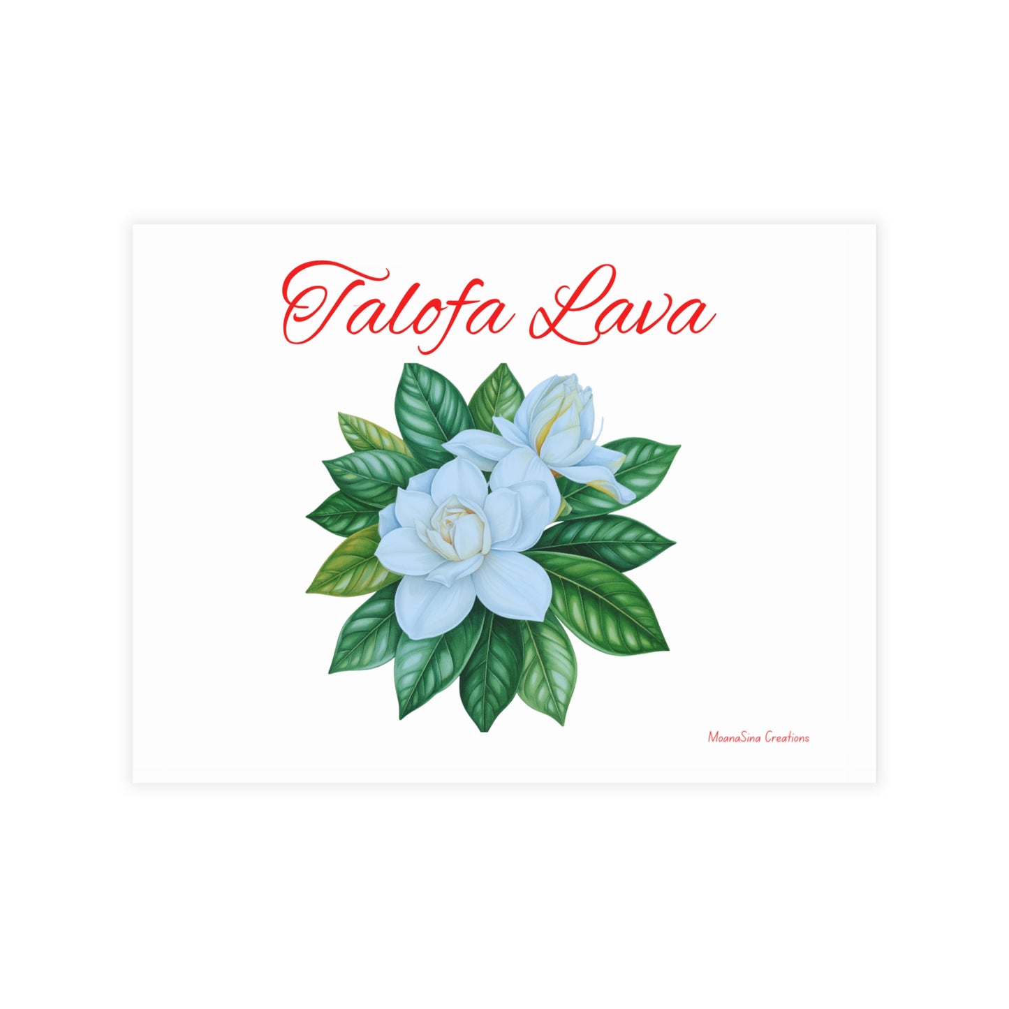Talofa Lava Gardenia Postcards – Tropical Samoan Greeting Cards | Elegant Pacific-Inspired Stationery by MoanaSina Creations