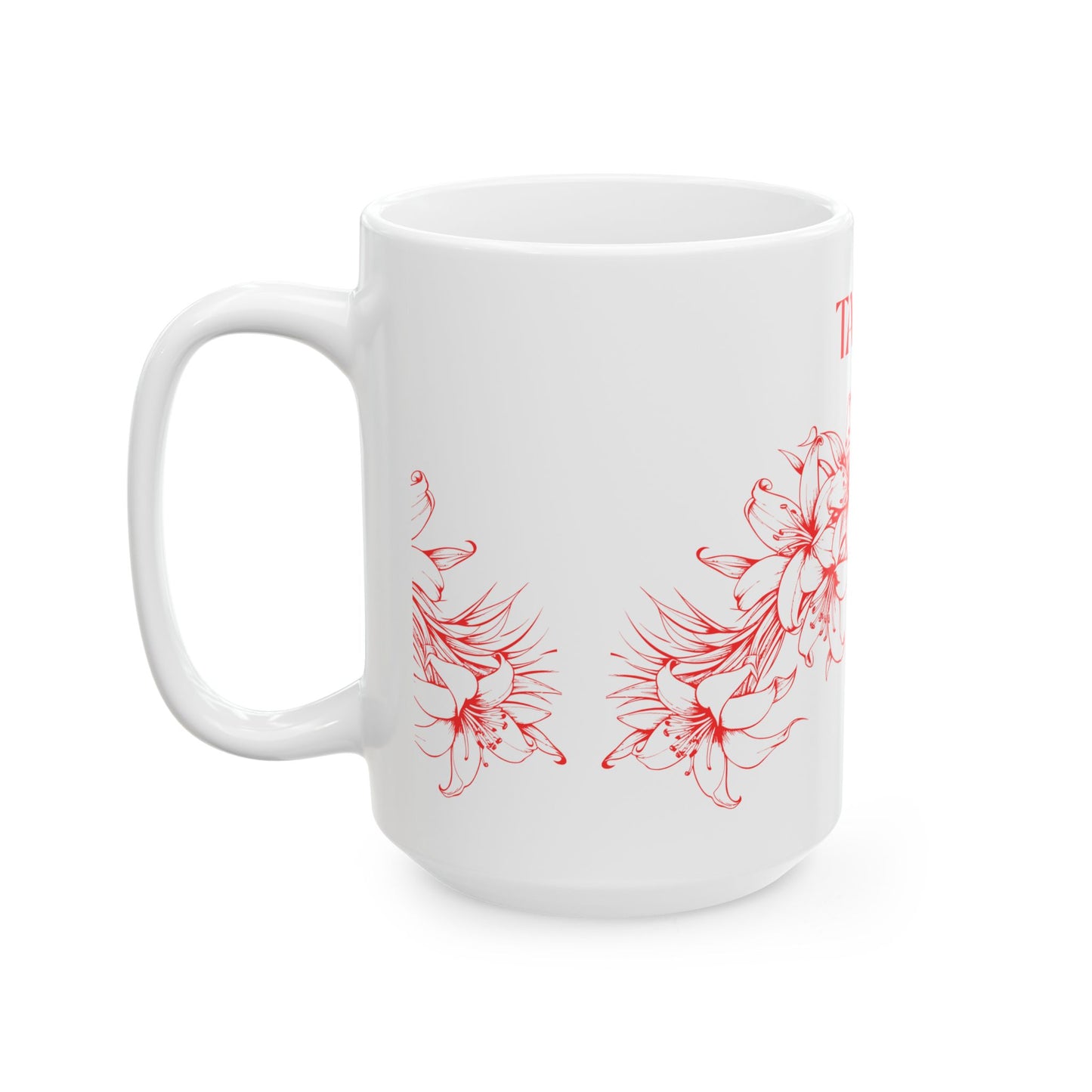 Talofa Floral Ceramic Mug | Polynesian Greeting Coffee Cup | Samoan Inspired Gift | 15oz Island Tea Mug