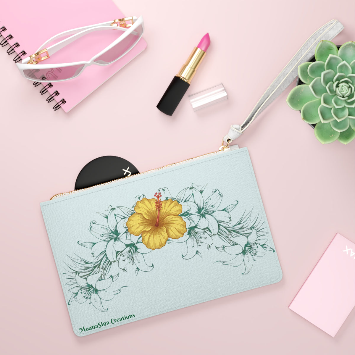Lily Lei Clutch Bag | Original MoanaSina Creations Floral Wristlet