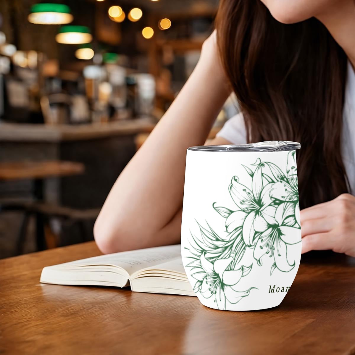 Sina Emerald Bloom Tumbler – 12oz Insulated Heritage Drinkware | Signature Collection