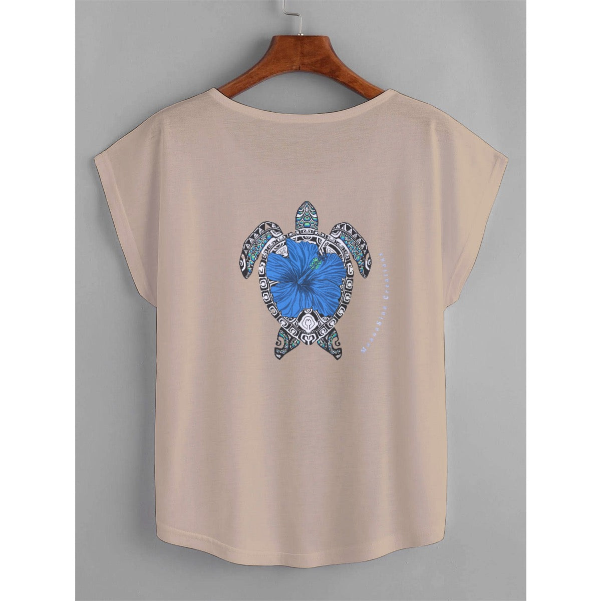 All-Over Print Women's Curved Hem T-shirt (Plus Size)