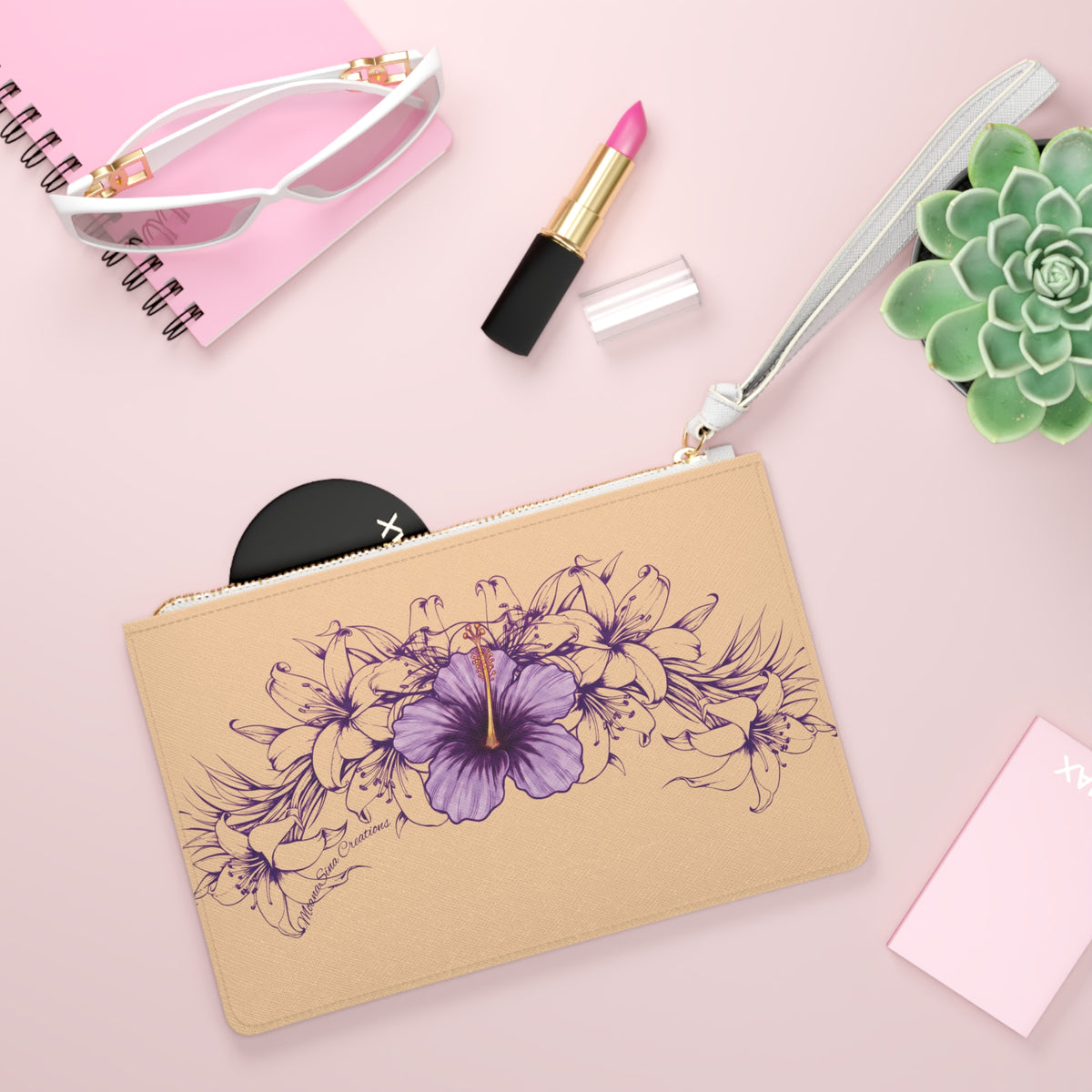 Lily Lei Clutch Bag | Original MoanaSina Creations Floral Wristlet