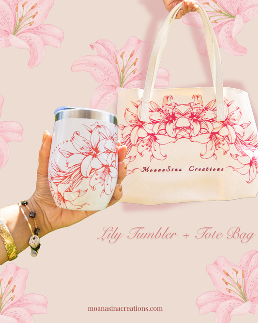 Bride & Bachelorette Lily Gift Set | Tote, Tumbler & Flower Claw