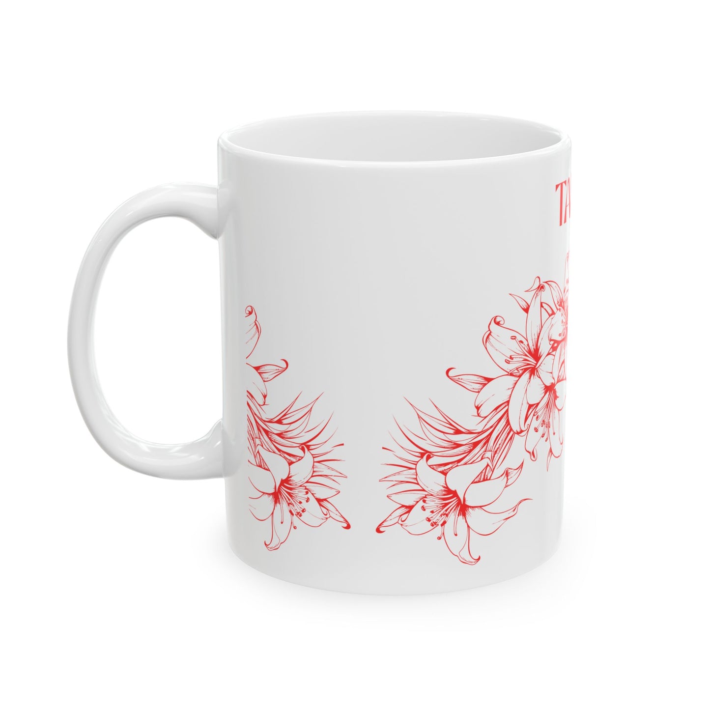 Talofa Floral Ceramic Mug | Polynesian Greeting Coffee Cup | Samoan Inspired Gift | 15oz Island Tea Mug