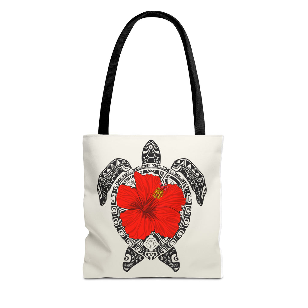 Sea Turtle Hibiscus Tote Bag – Tropical Beach Floral Beach Bag