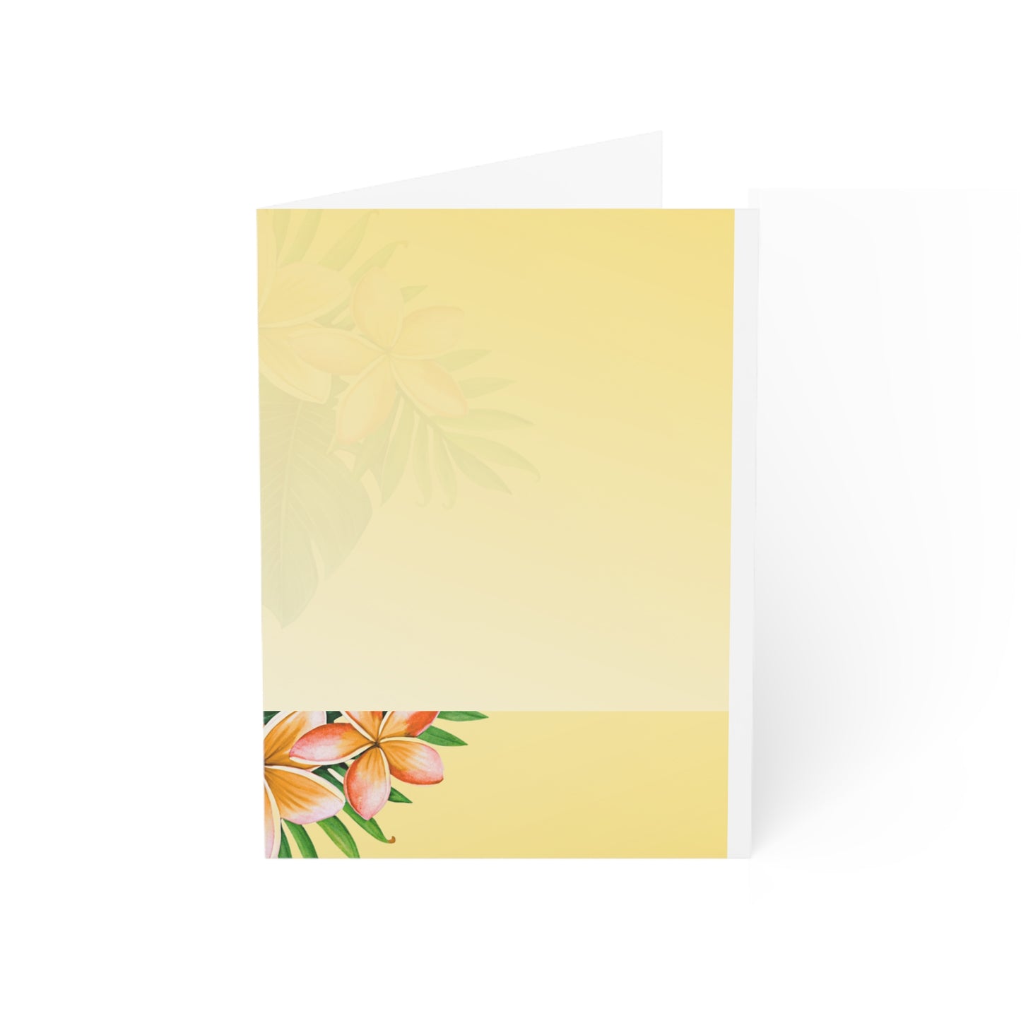 Beauty of Polynesian Tumbler (12-oz) and Set of 10 Plumeria Two-sided design notecards with Envelopes