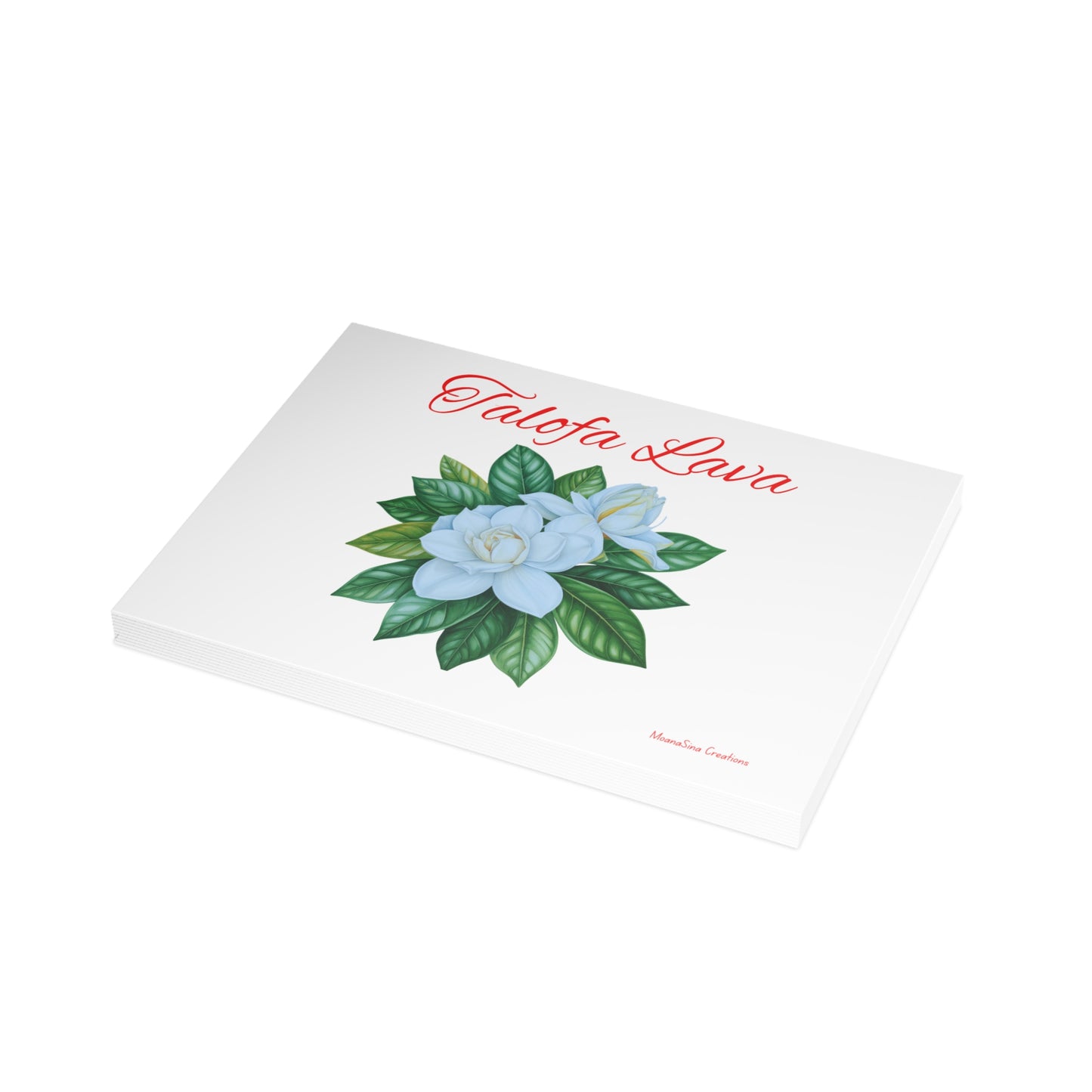 Talofa Lava Gardenia Postcards – Tropical Samoan Greeting Cards | Elegant Pacific-Inspired Stationery by MoanaSina Creations
