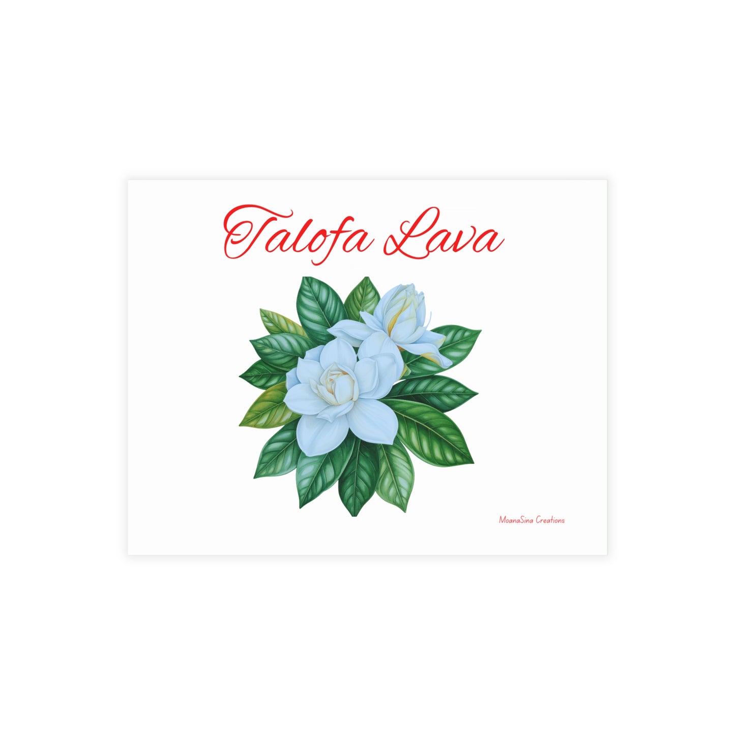 Talofa Lava Gardenia Postcards – Tropical Samoan Greeting Cards | Elegant Pacific-Inspired Stationery by MoanaSina Creations