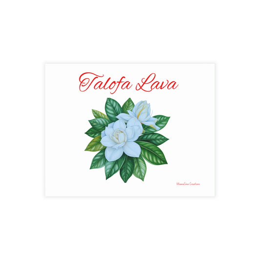 Talofa Lava Gardenia Postcards – Tropical Samoan Greeting Cards | Elegant Pacific-Inspired Stationery by MoanaSina Creations