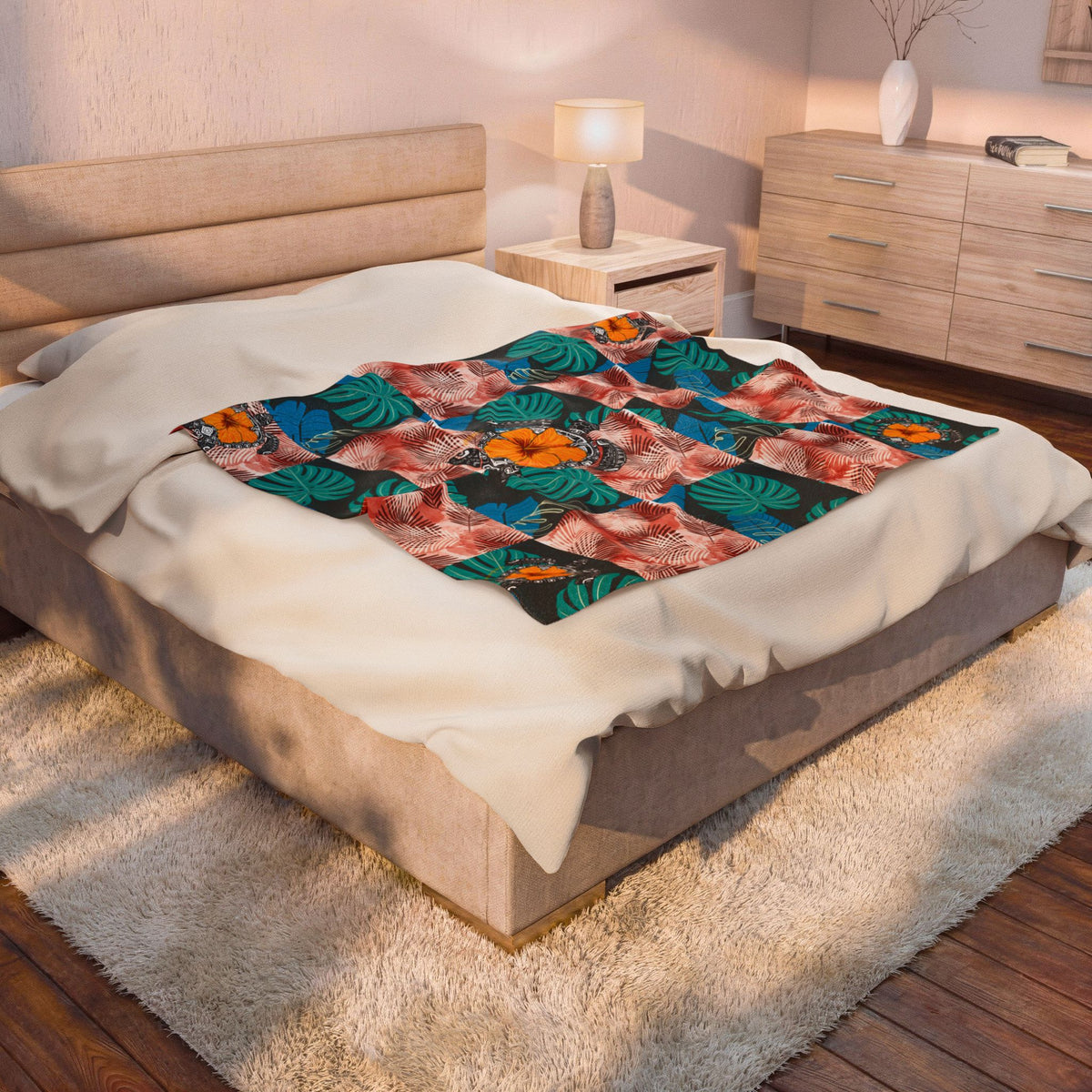 Polynesian-Inspired Designs on Velveteen Plush Blanket | Heritage Culture Family