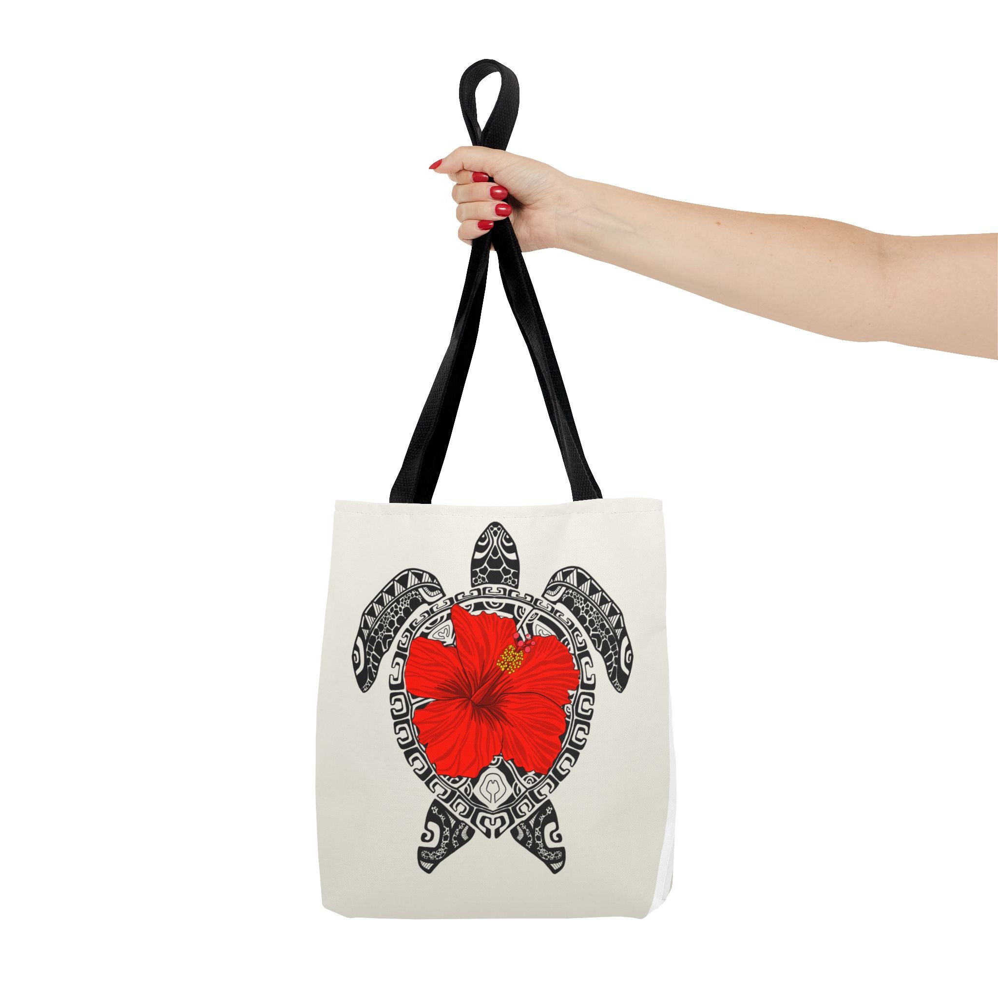 Sea Turtle Hibiscus Tote Bag – Tropical Beach Floral Beach Bag