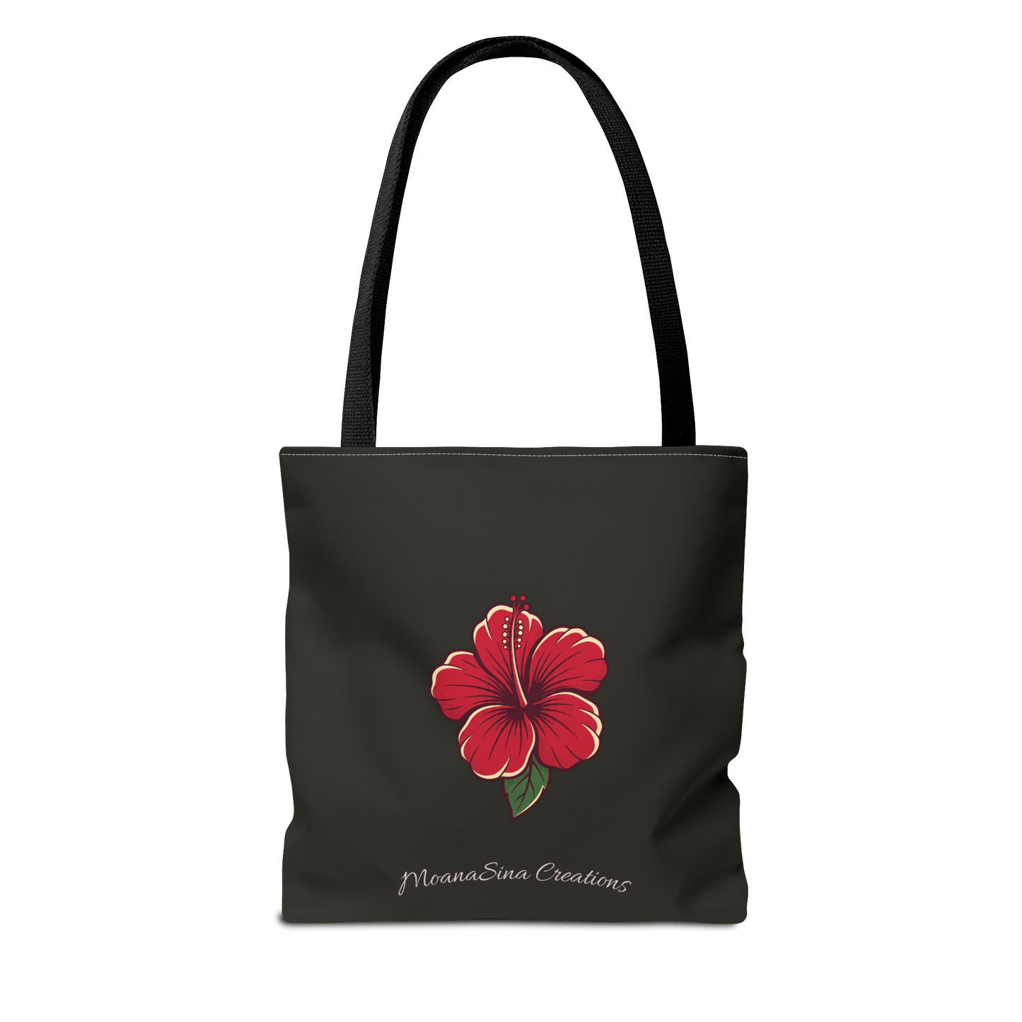 Sea Turtle (Lauemi/Honu) Polynesian Motif Hibiscus Tote Bag - Tatau MoanaSina