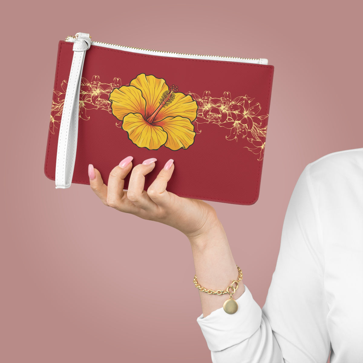 Lily Lei Clutch Bag | Original MoanaSina Creations Floral Wristlet