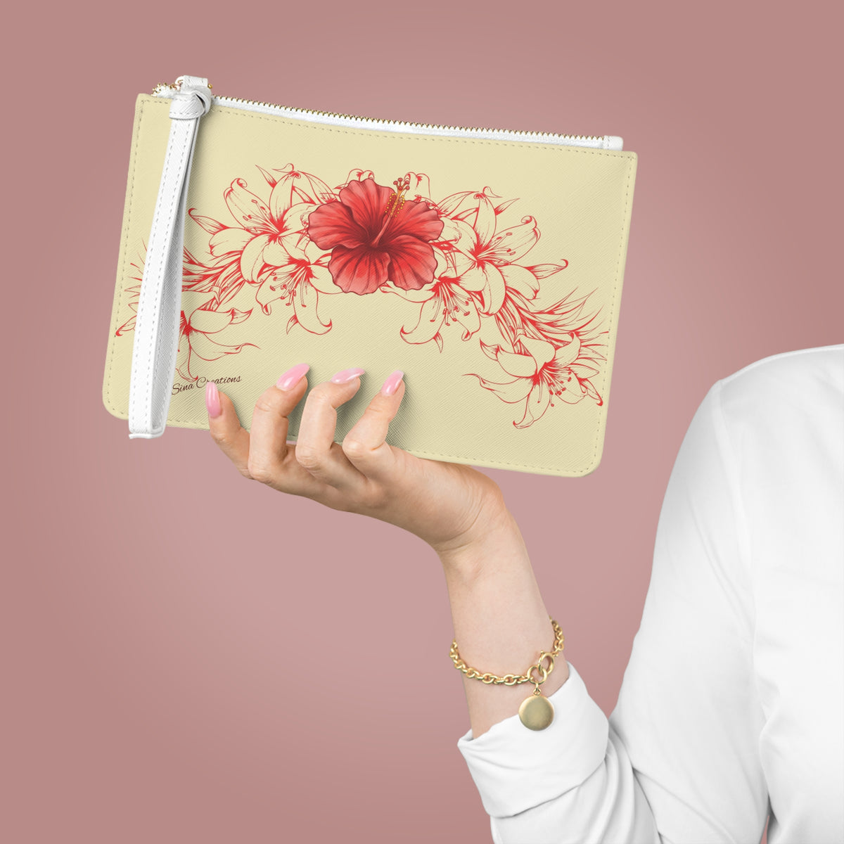 Lily Lei Clutch Bag | Original MoanaSina Creations Floral Wristlet