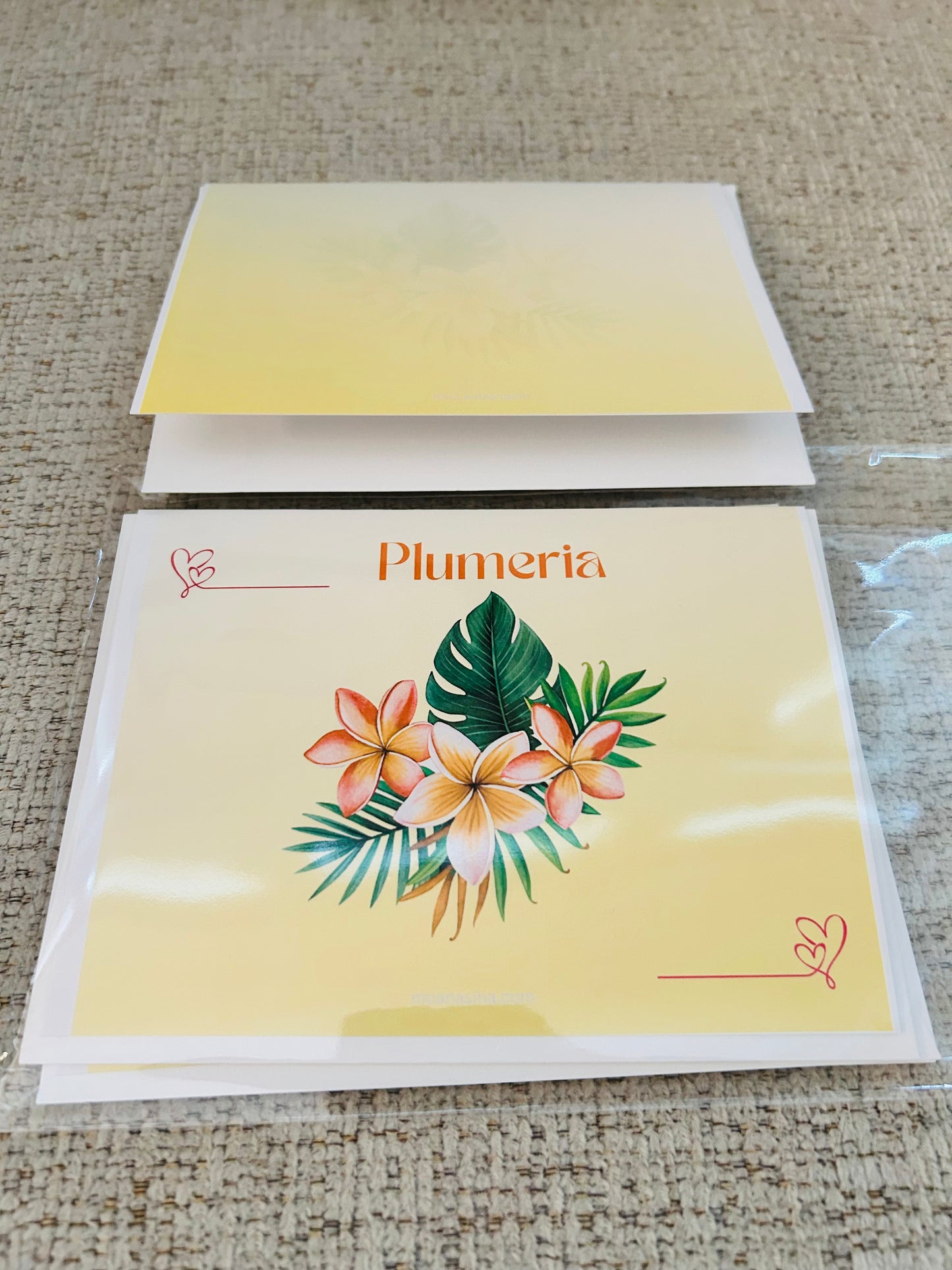 🌼 Plumeria Island Greeting Card – Keepsake Set of 16 cards