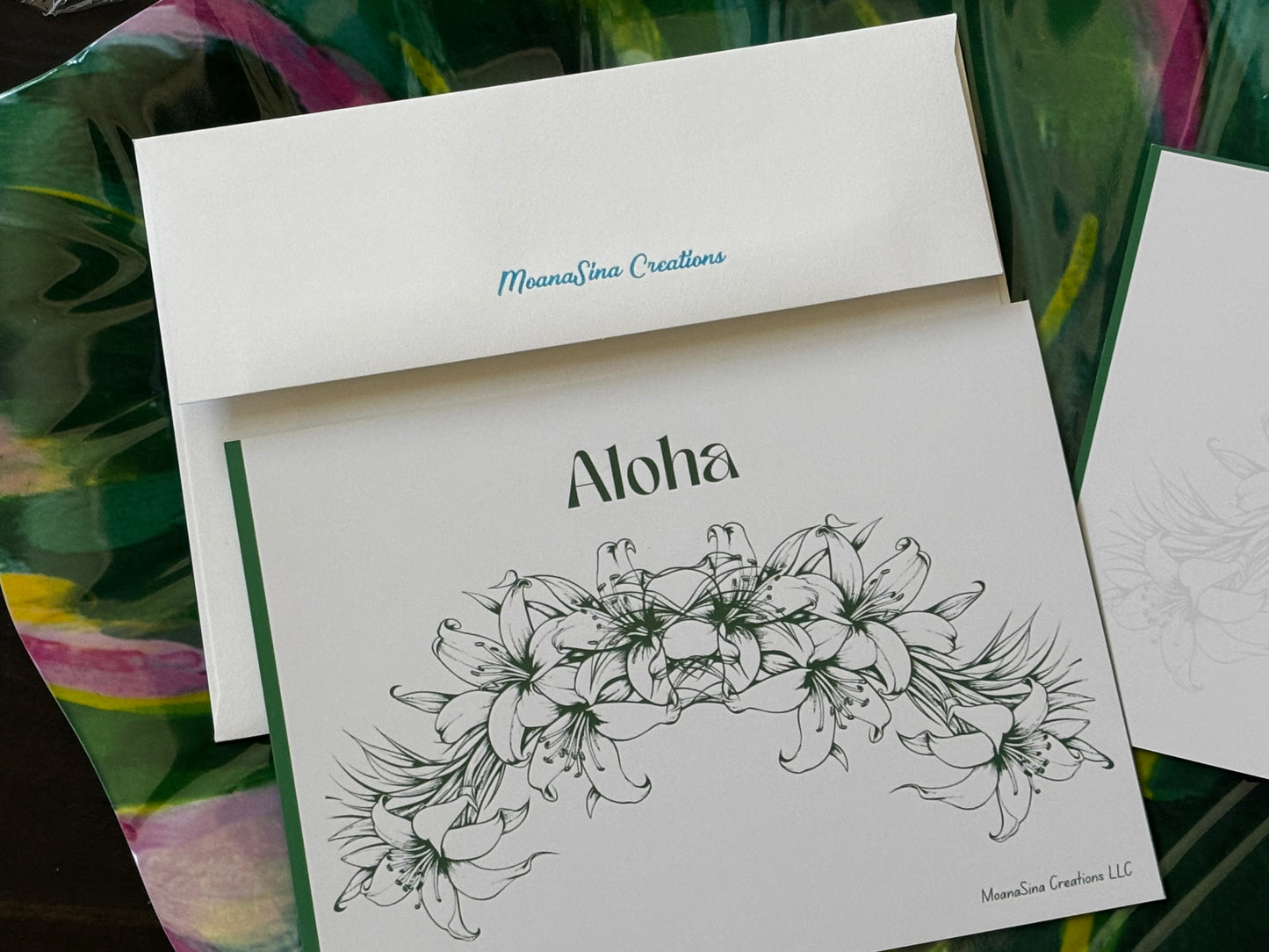 Beauty of Polynesian Tumbler (12-oz) and Set of 10 Plumeria Two-sided design notecards with Envelopes