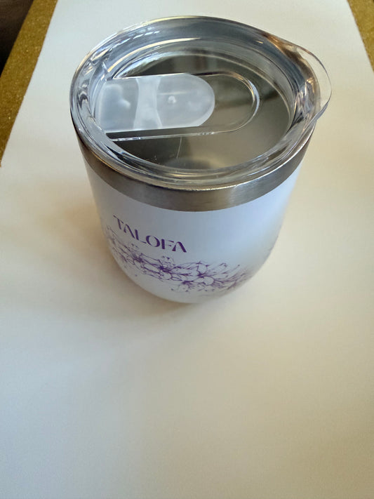 Talofa Tumbler – Purple Lily | 12oz Insulated Heritage Drinkware | Sina Polynesian Collection