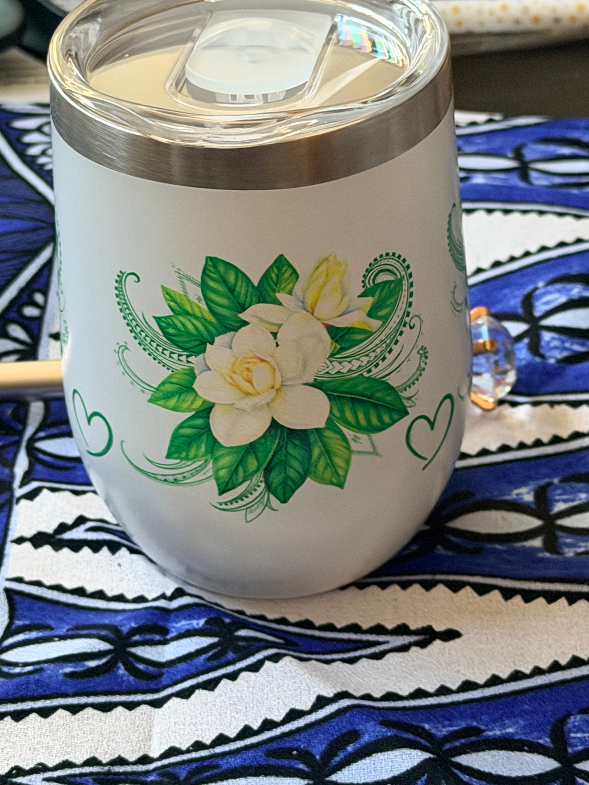 Gardenia Tumbler – 12oz Insulated Stainless Steel Tumbler
