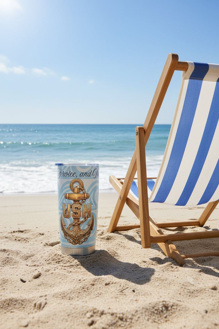 MoanaSina Chief Collection 20 oz Tumblers | U.S. Navy Chief, Senior Chief & Master Chief Inspired Stainless Steel Tumblers