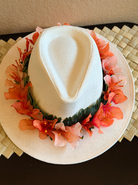 Island Memories Sunset Pua Floral Hat | One-of-One