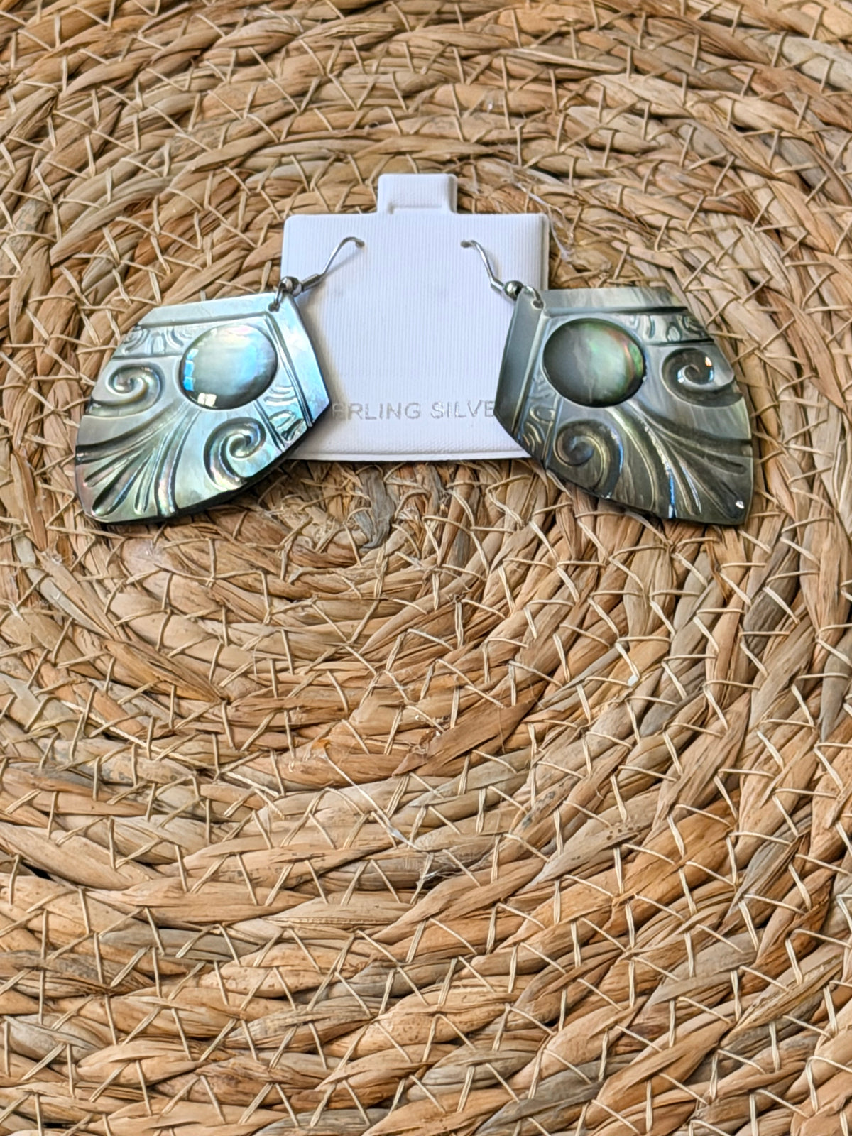 Jewel of the Islands – Mother-of-Pearl Designed Earrings