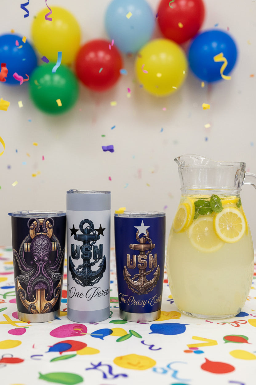 MoanaSina Chief Collection 20 oz Tumblers | U.S. Navy Chief, Senior Chief & Master Chief Inspired Stainless Steel Tumblers