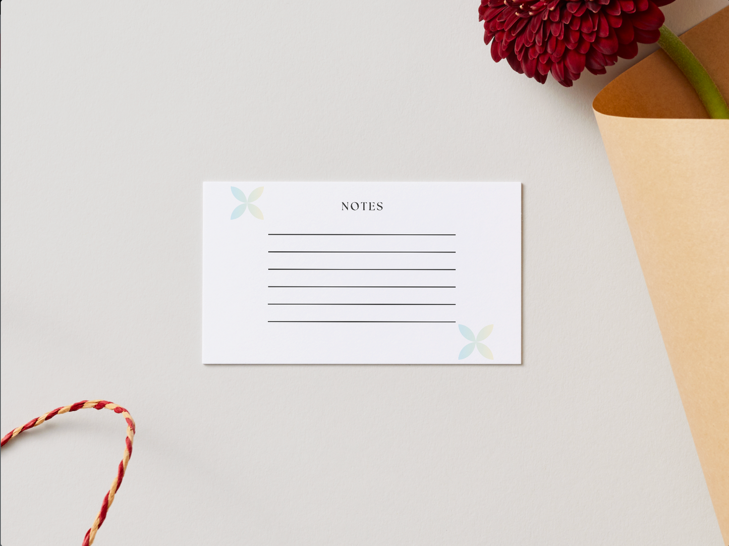 Custom Lined Notecards with floral design (Lanu Meamata)  set of 5 or 10 and envelopes