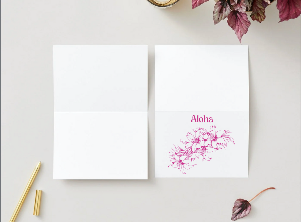 Aloha and Talofa Greeting Cards - Outside design - blank inside (Set of 5)
