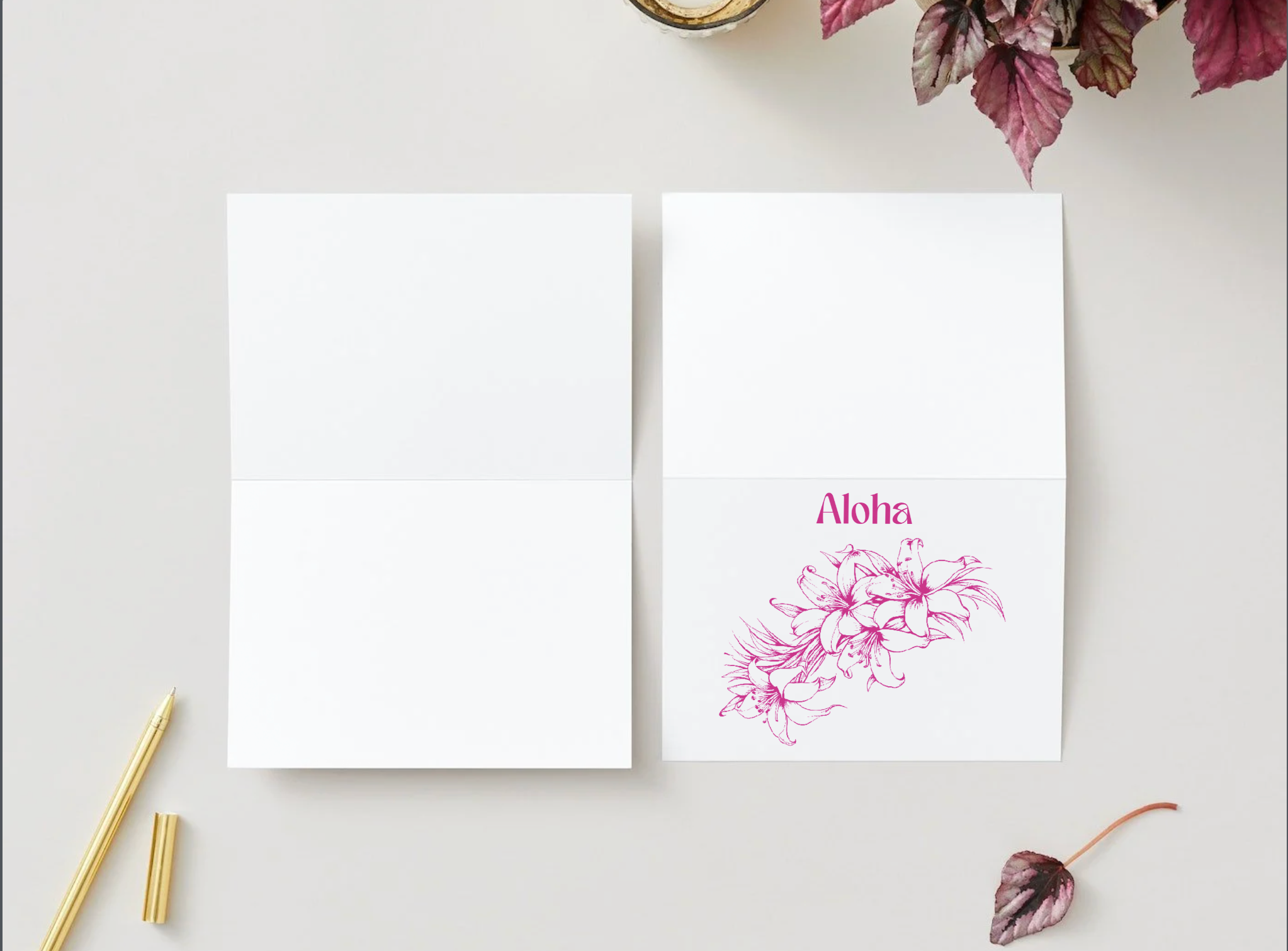 Aloha and Talofa Greeting Cards - Outside design - blank inside (Set of 5)