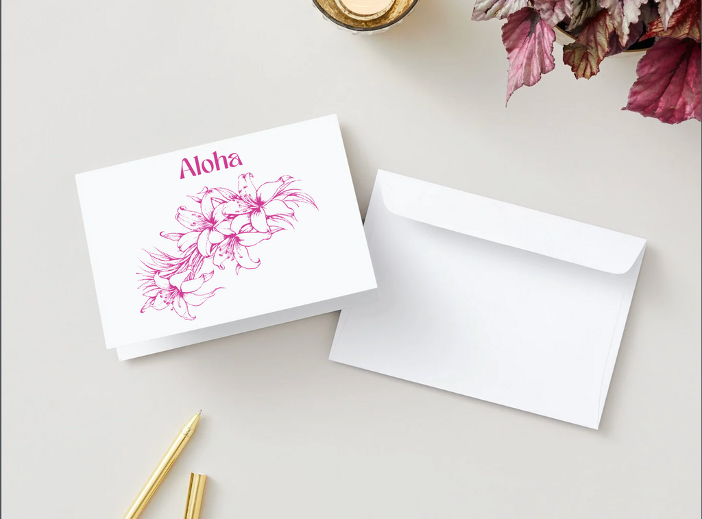 Aloha and Talofa Greeting Cards - Outside design - blank inside (Set of 5)