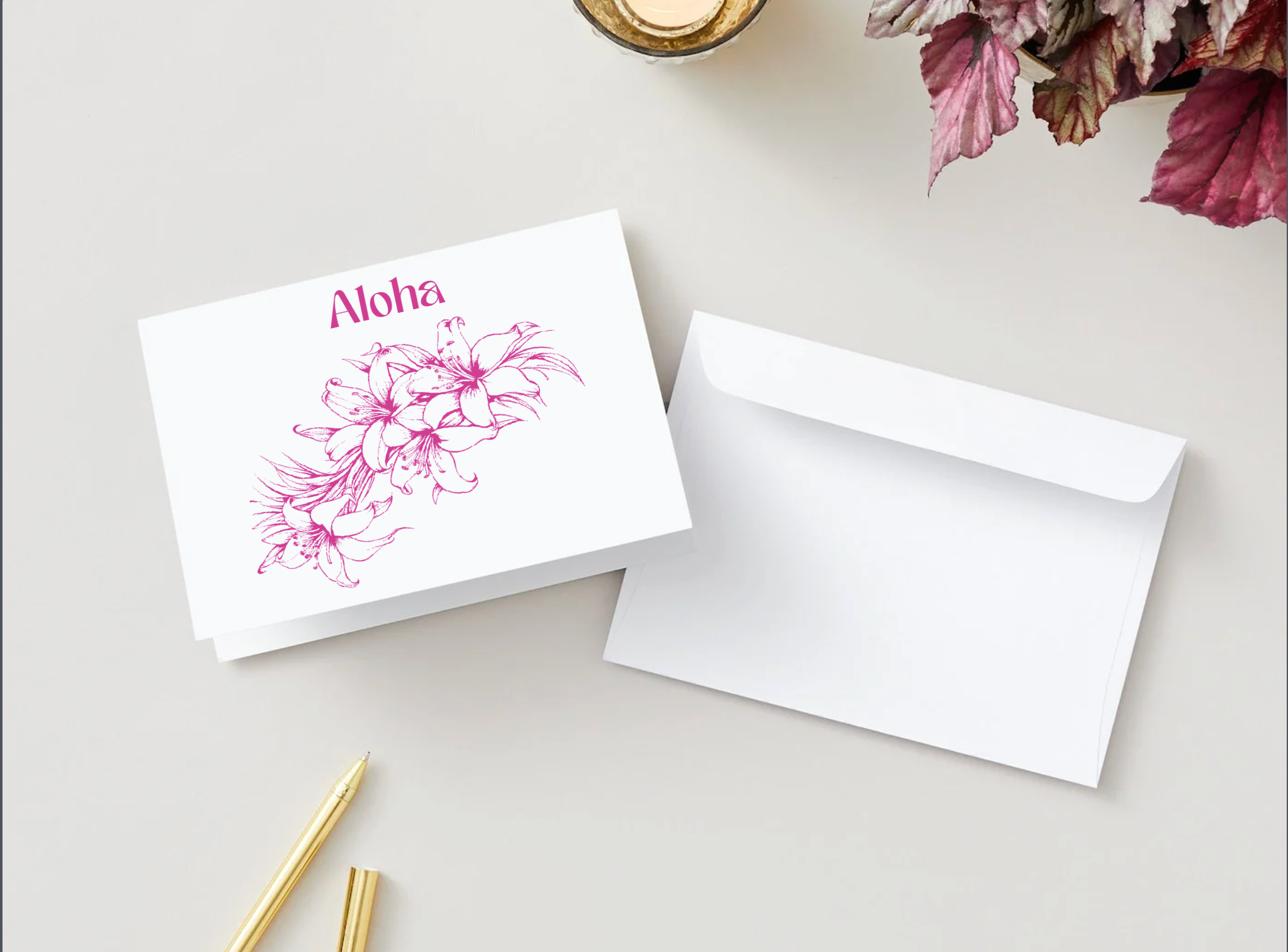 Aloha and Talofa Greeting Cards - Outside design - blank inside (Set of 5)