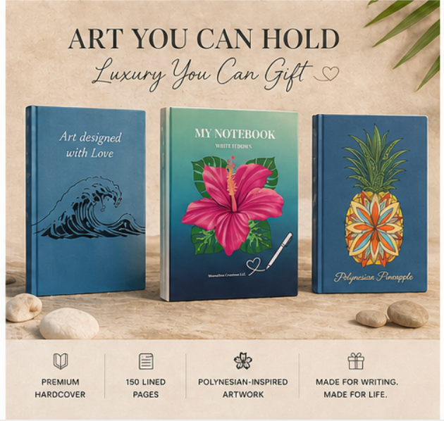 Tatau MoanaSina Polynesian Inspired Hardcover Journal