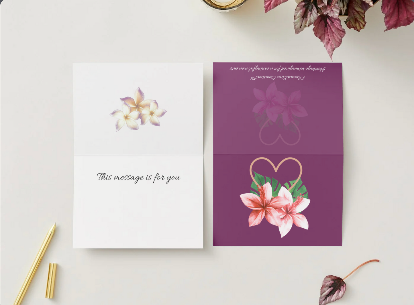 🌺💌 Alofa Bloom Heritage Greeting Card Single or Set