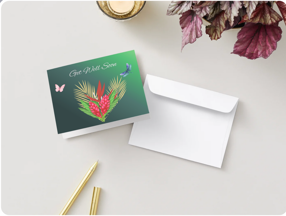 Have Faith folded greeting card with heart and cross design