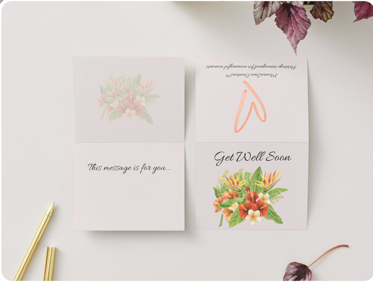 Inside of Have Faith folded greeting card with space for a personal message
