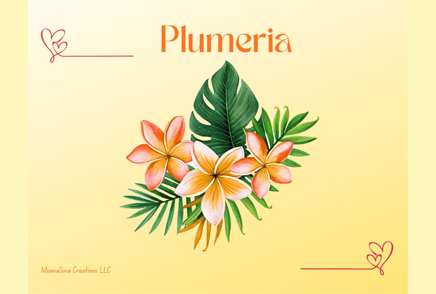 🌺 MoanaSina Creations | Plumeria Two-Sided Notecard Set – Yellow Pacific Island Design (Set of 10)