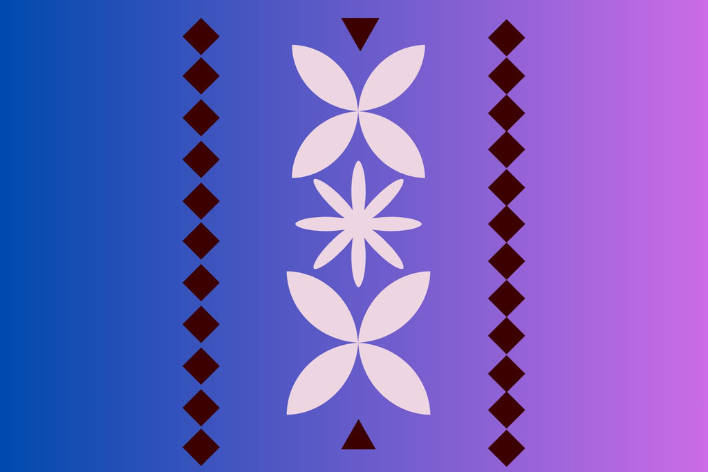 Note cards Samoan designs Purple (Siapo/Tapa) Single-sided set of 5