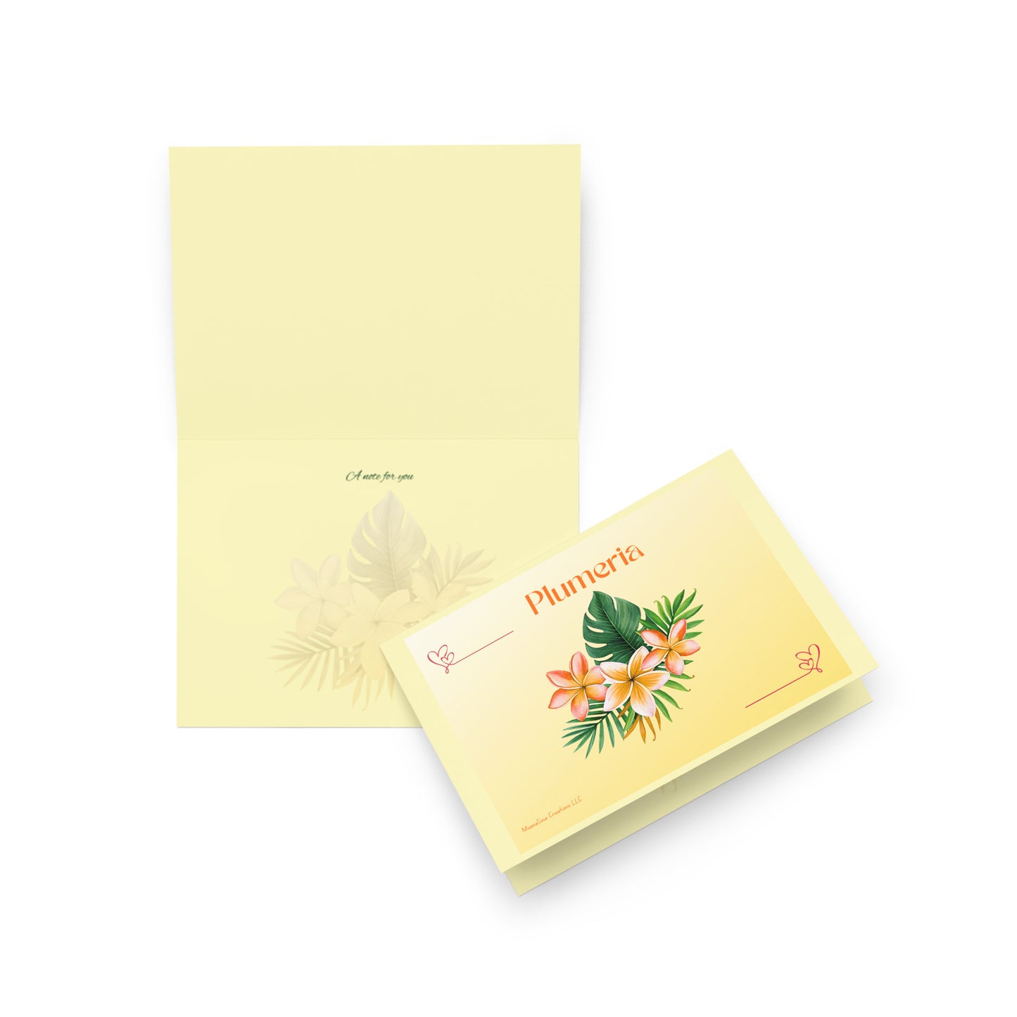 🌼 Plumeria Island Greeting Card – Everyday Set of 8 cards